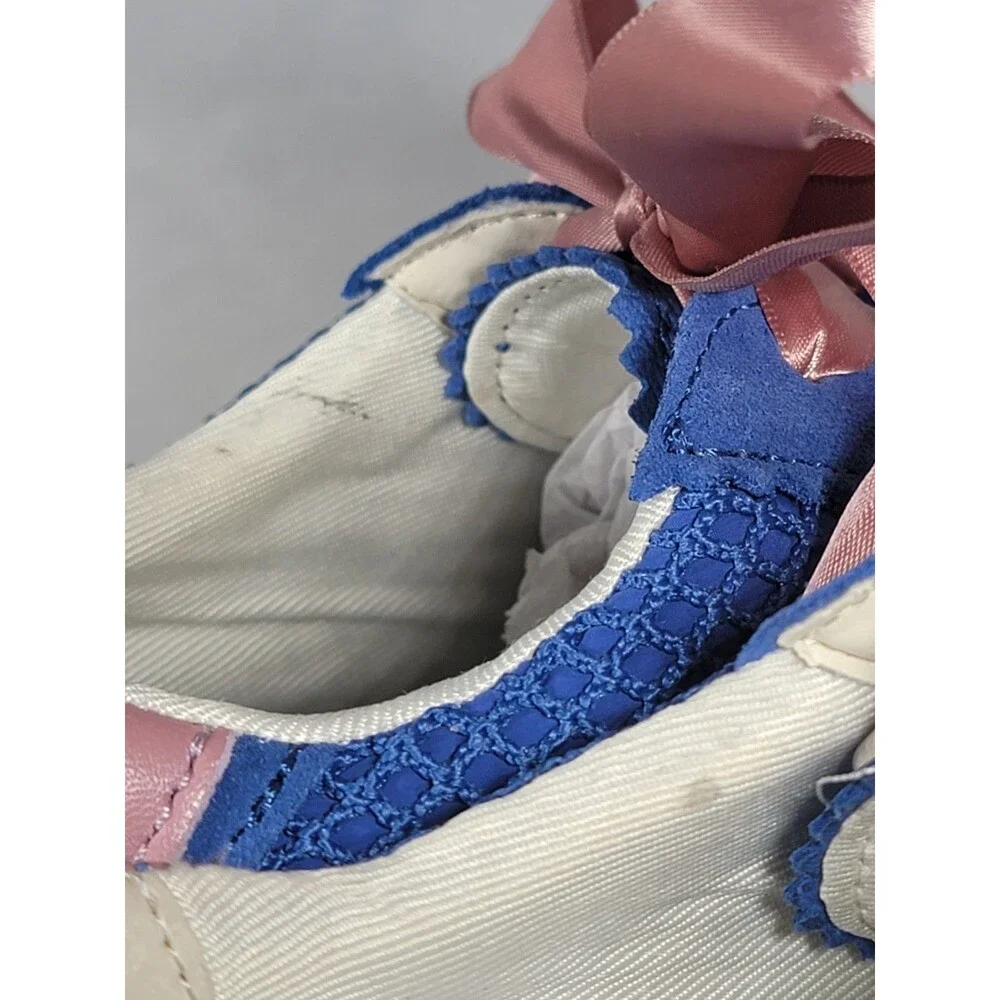 Dolce Vita Notice, Suede & Mesh Size 7 Sneakers Royal Blue w/ pink ribbon lace